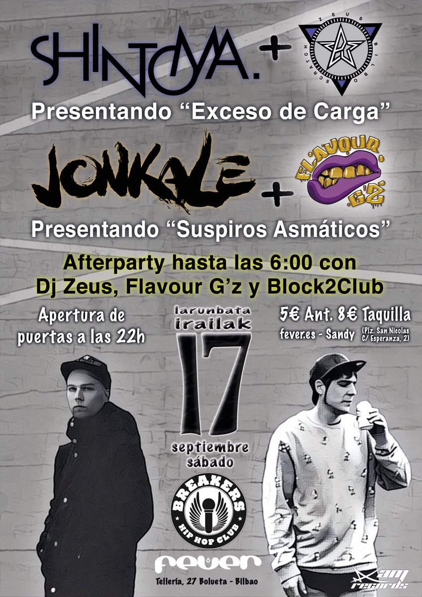 <a href="/Jonkalevale/">JONKALE!!❤️</a> presentará #SuspirosAsmáticos el 17 de septiembre junto a @FlavourGz y <a href="/DaveUno/">Dave One</a> en <a href="/FeverClubBilbao/">Fever Club Oficial</a>