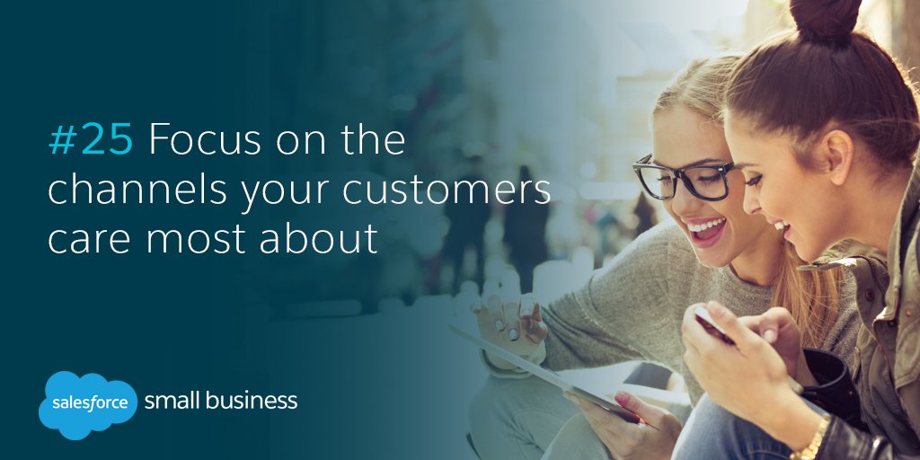 salesforceapac's tweet photo. TIP OF THE DAY! Which channels do yr customers care about?https://t.co/GVwQjIb205 #SmallBizFestVic #SMBtipoftheday https://t.co/DD8i7HShx7