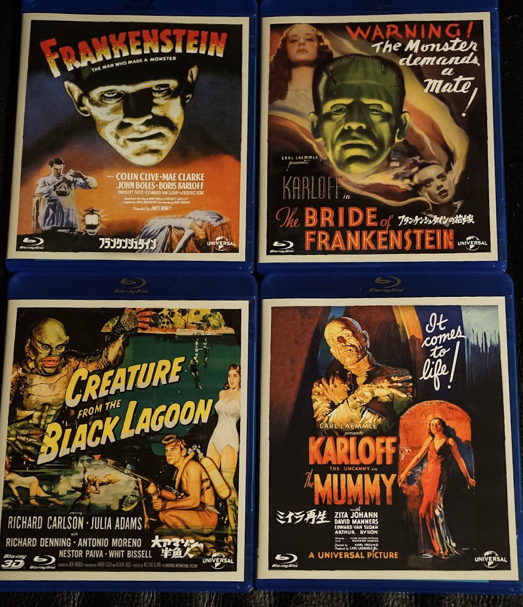 HIDEO_KOJIMA_EN's tweet photo. Bought Frankenstein, The Bride of Frankenstein, The Mummy &amp; Creature from the Balck Lagoon on BD. https://t.co/9oqSfmbGAc