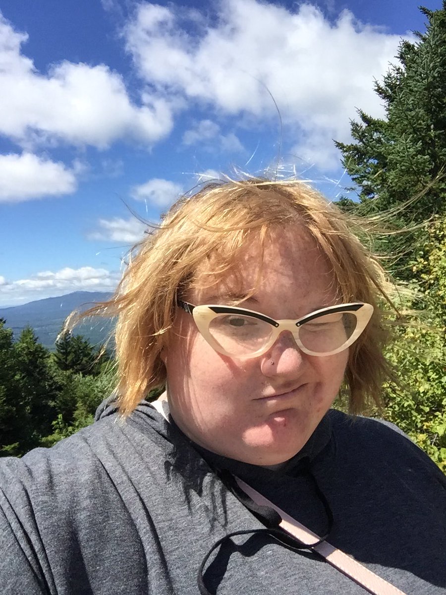 Fat girl on a mountain! It was too windy for a good selfie.