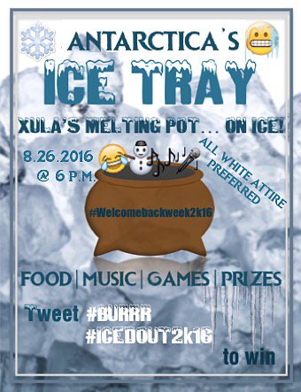 brownboyjoy's tweet photo. Who’s the penguins favorite aunt? Aunt-arctica! Games &amp; fun this Friday at the Ice Tray @ 6 pm #welcomebackweek2k16 https://t.co/L2Q2OoDzvL