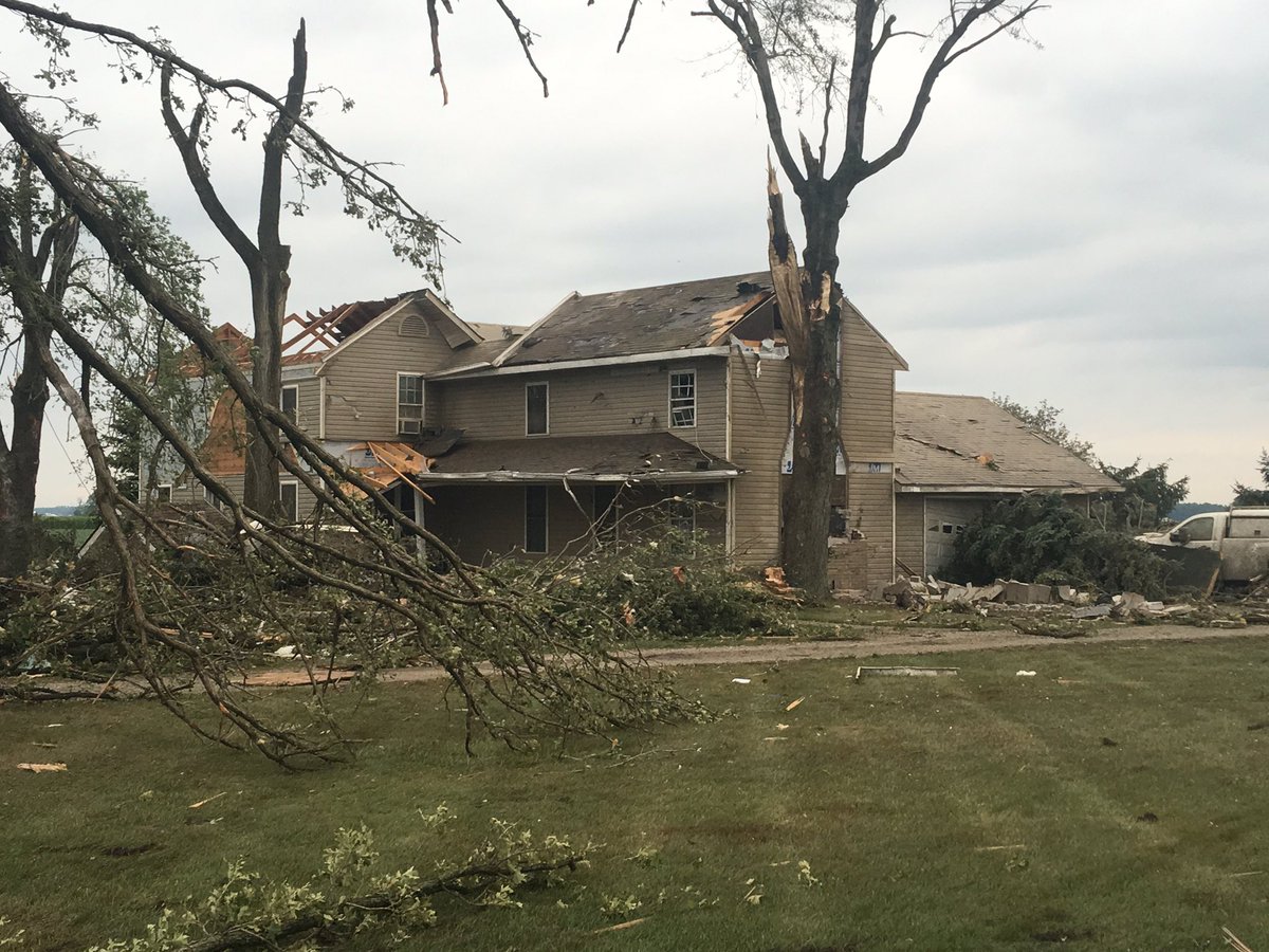 Jen21Alive's tweet image. One of many houses struck by a tornado near Harlan. I'll be giving live updates throughout the night