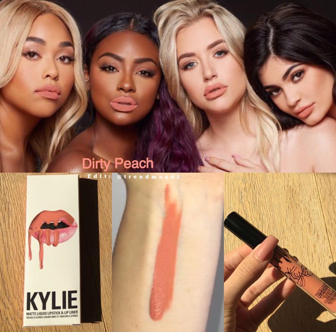 First shade of kylie's new matte lip kits: Dirty Peachpic.twitter.com/...