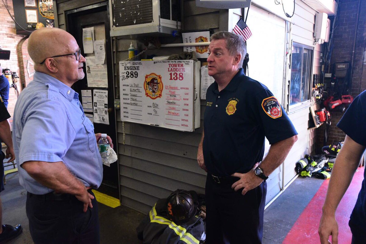 FDNY's tweet photo. Congrats to #FDNY Lt Rick Bruno, #Engine289, who worked his last tour today after 43 yrs on the job https://t.co/SwdFkkG6uk