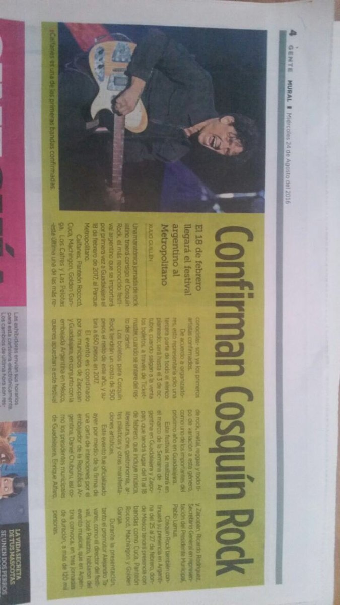 Los diarios de México hablan de <a href="/Cosquin_Rock/">Cosquín Rock</a> <a href="/CosquinRockMx/">Cosquin Rock México</a>