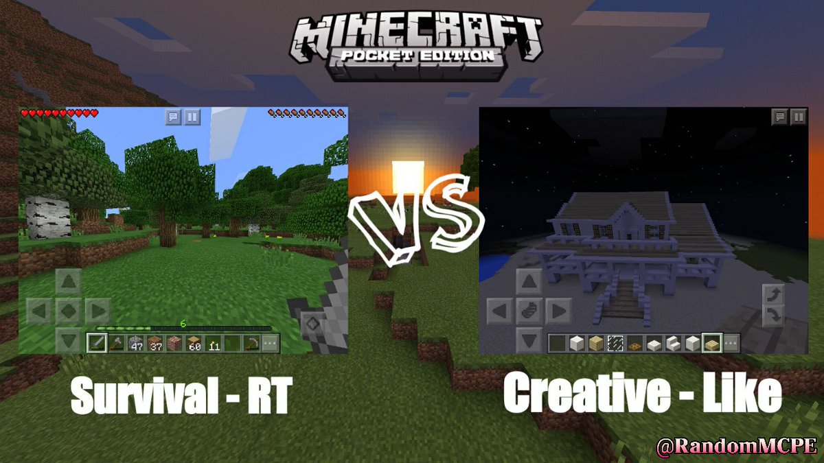 RandomMCPE's tweet photo. Which is more fun?

RT = Survival
Like = Creative https://t.co/DCCSIya9Vm