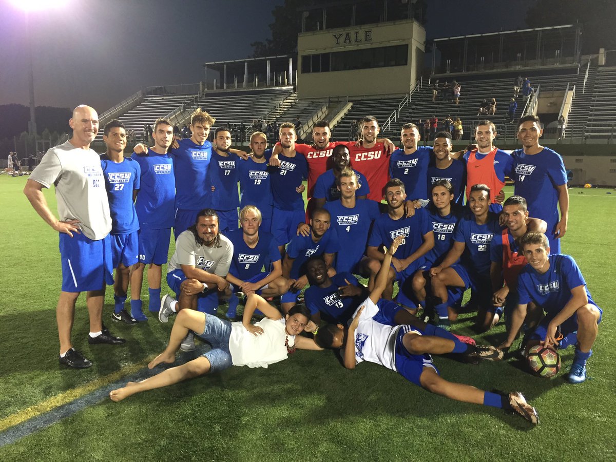 CCSUMensSoccer's tweet photo. CCSU 2 vs Yale 0. Convincing away win for the team. https://t.co/bdwHV9WJpL