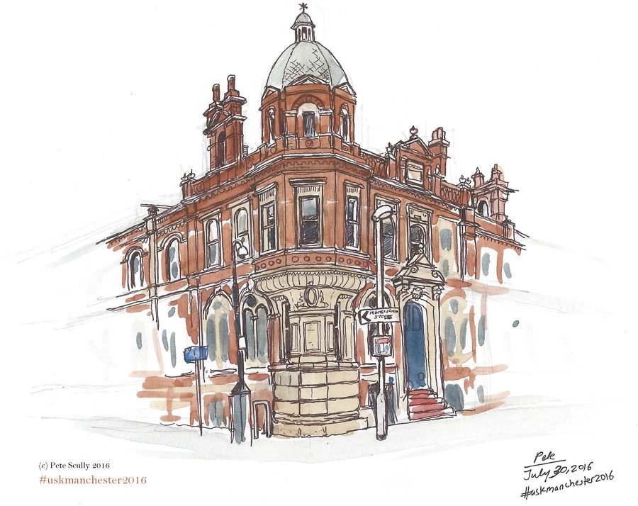 petescully's tweet photo. More of my sketches from the Manchester Symposium: https://t.co/yRIsuIIx1f #uskmanchester2016 #urbansketchers https://t.co/cCqjHJCvGC