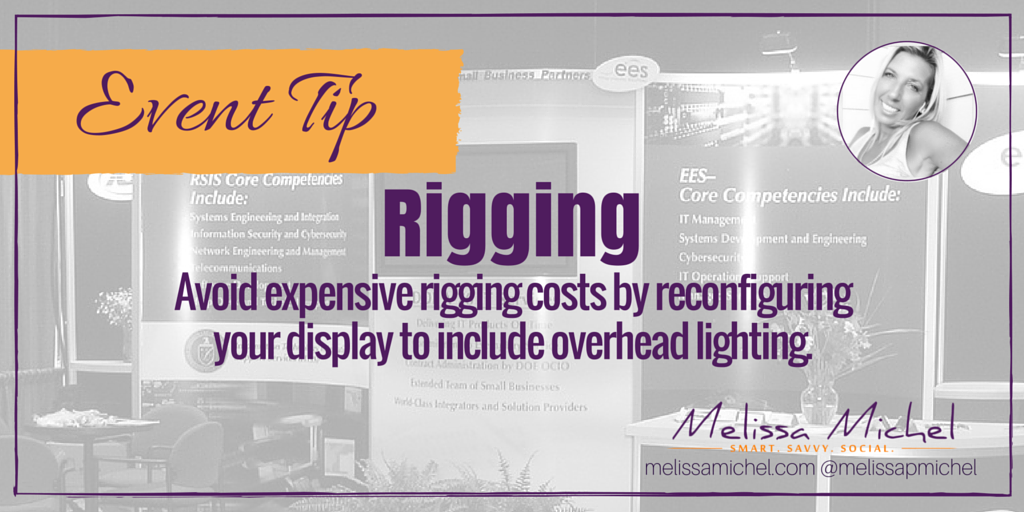 melissapmichel's tweet photo. #Event Tip: Avoid expensive rigging costs by using a display that includes overhead lighting. #tradeshowtips https://t.co/a0p05PY6ae