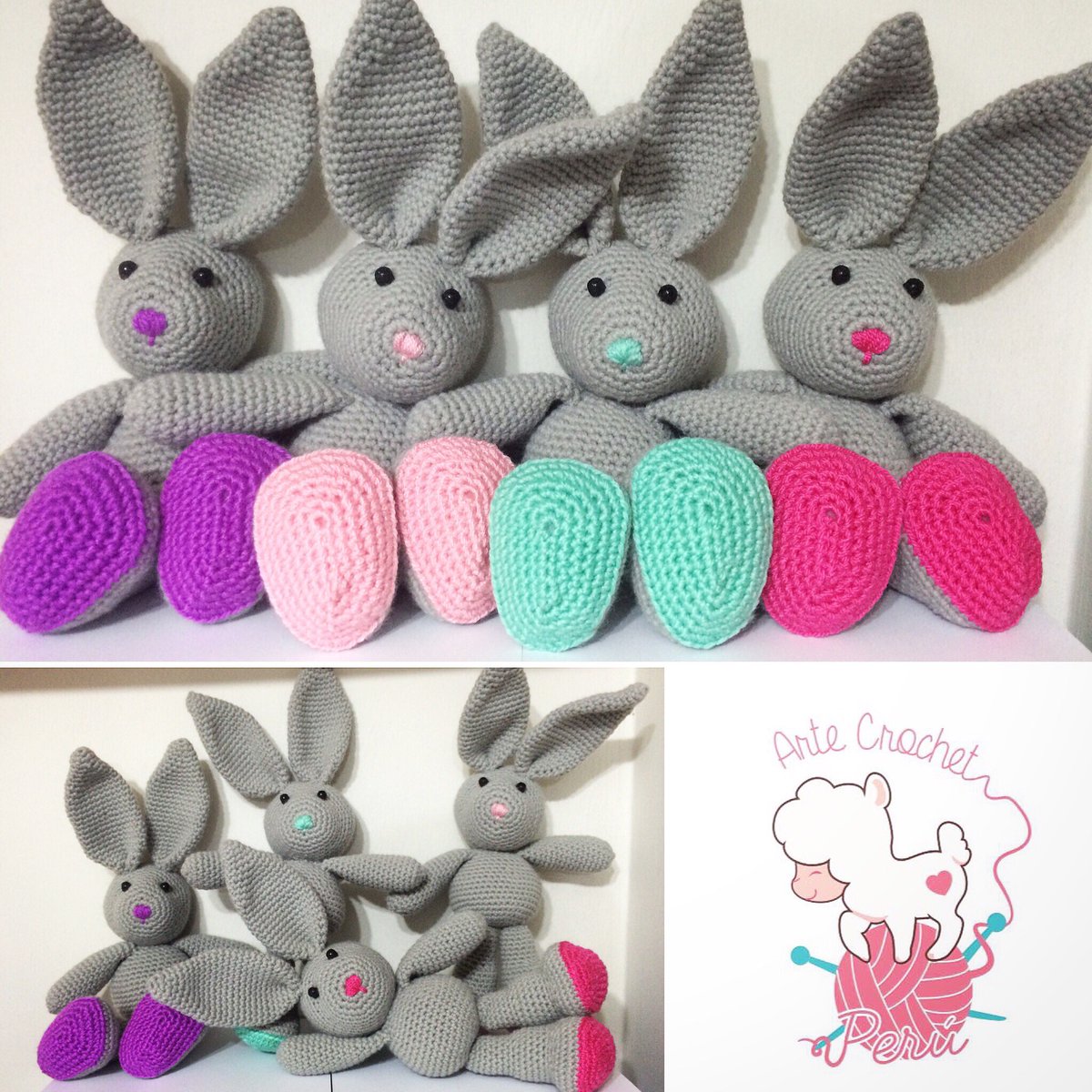artecrochetperu's tweet image. Conejitos en un nuevo hogar #bunnyamigurumi #bunnycrochet #loveamigurumi #crochetadict #amigurumi