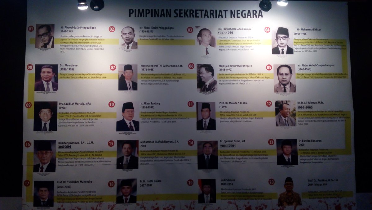 KemensetnegRI's tweet photo. Pimpinan Sekretariat Negara dari masa ke masa dipamerkan pd Pameran Kearsipan di Kemensetneg @ArsipNasionalRI https://t.co/WWOEhxLE5D