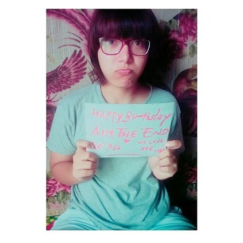 ucapan telat, Makasih banyak winda
 udah ucapin birthday nya AIM THE END MDN :) #birthday #aimtheend7tahun