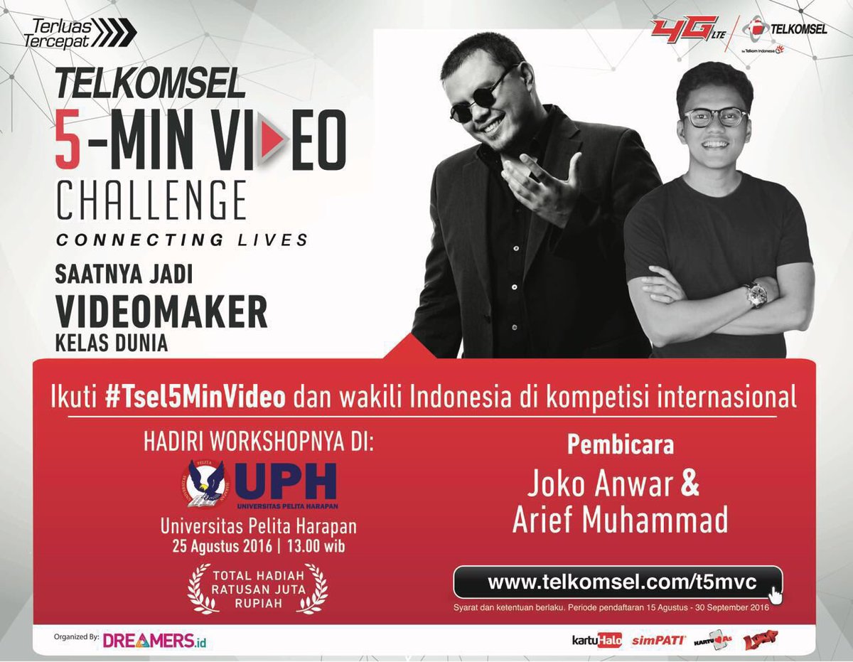 @hmja_uph Workshop w/ Joko Anwar &amp; Arief (Poconggg) hari ini di UPH, 13.00 WIB, FREE! #The5MinVideoChallenge