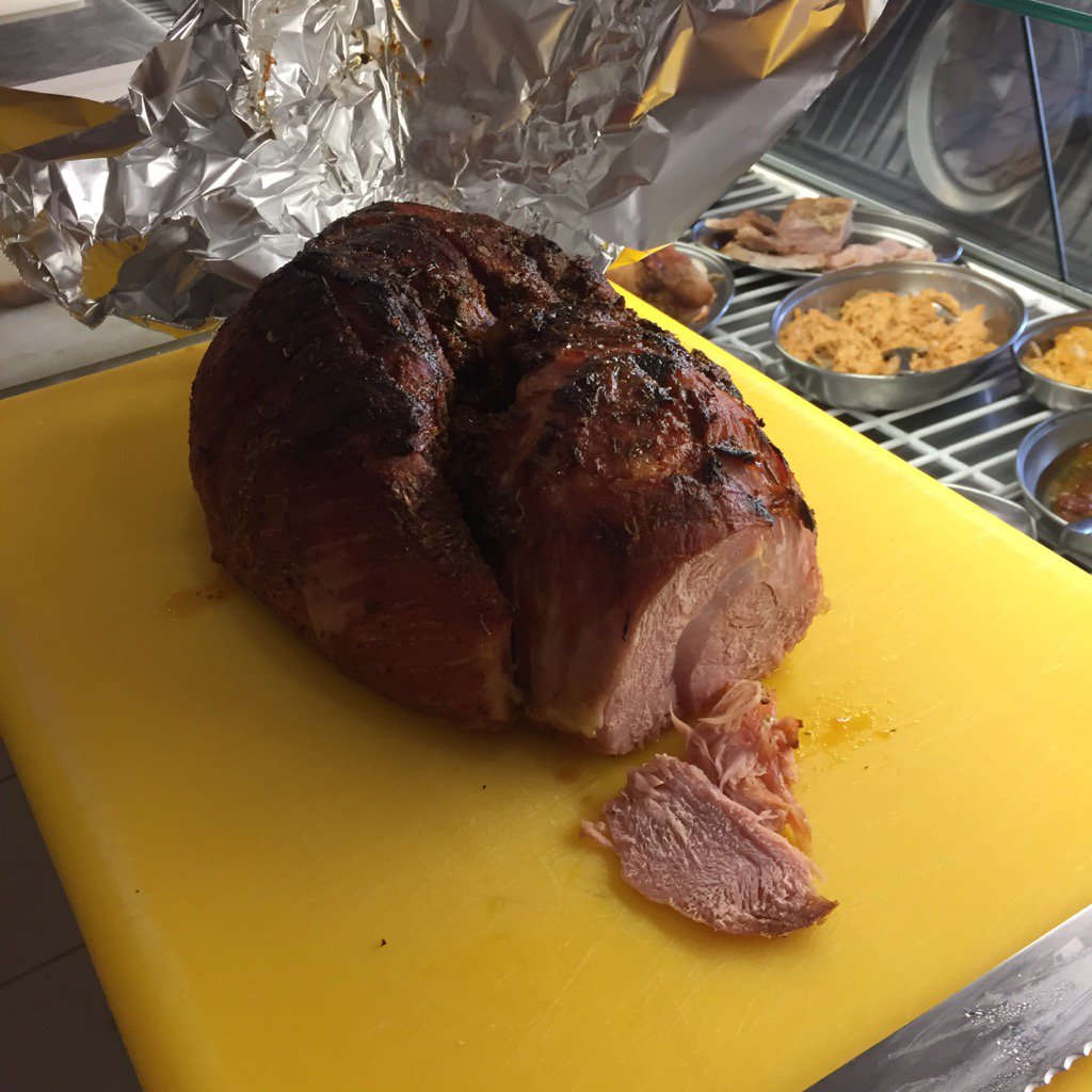 Louisiana Ham with Gherkins &amp; tomato on a baguette