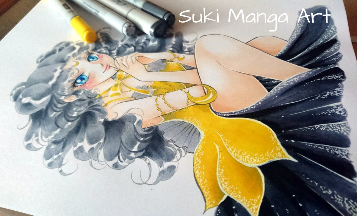 Work in progress 
'Luna, when a dream comes true'
#SailorMoon 
#Copic 
#humanLuna
#SukiManga