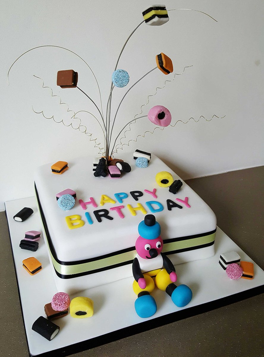HilaryLace's tweet photo. Just finished my Grandads 96th Birthday Cake. #liquoriseallsorts #bassetts #birthday #cake #birthdayboy https://t.co/OcDnS2vGVw