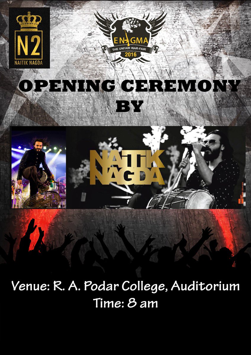 enigmaappstract's tweet photo. Go crazy to the beats of Naitik Nagda as he performs LIVE at the Opening ceremony of #Enigma2016 at 8am. 
#GarbaKing https://t.co/c7OimCEY0Z
