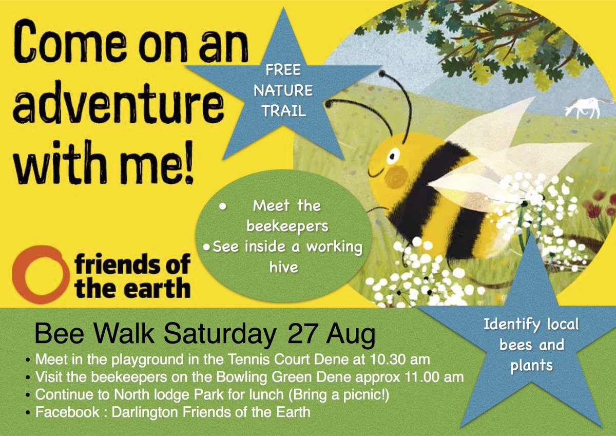 darloforculture's tweet photo. Free nature trail on Sat 27th - the place to bee...

Meet near Tennis Court Dene 10.30am

@wwwfoecouk 
@FOD_Darlo https://t.co/yoMq9tkKlV