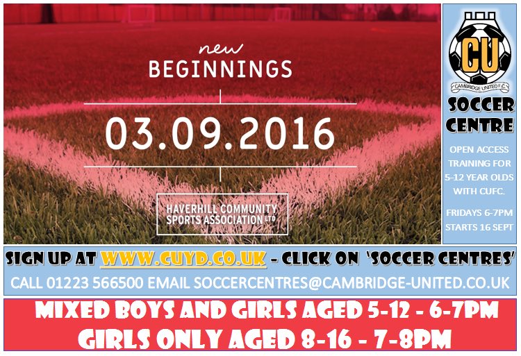 Fantastic opportunities being created <a href="/TheNewCroft/">The New Croft</a> by @CambridgeUYD brilliant for the local clubs in the area