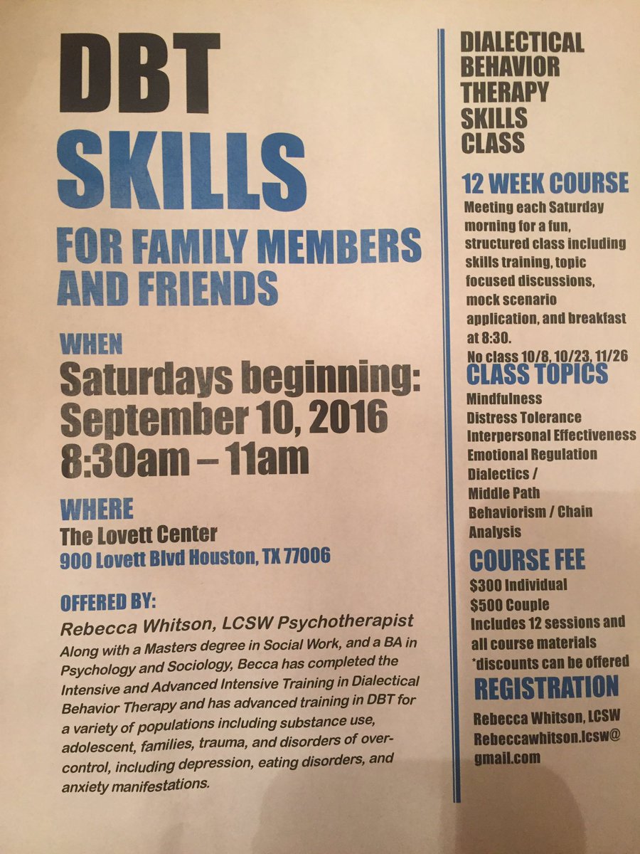 jwnature's tweet photo. Resources for families/individuals in greater Houston region #dialecticbehaviortherapy #DBT #EmotionalDysregulation https://t.co/itpBTTzGZB