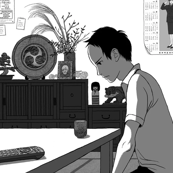 行成薫さんの『テレキネシスの使い方』、2点目のもとの絵はこんなかんじです 