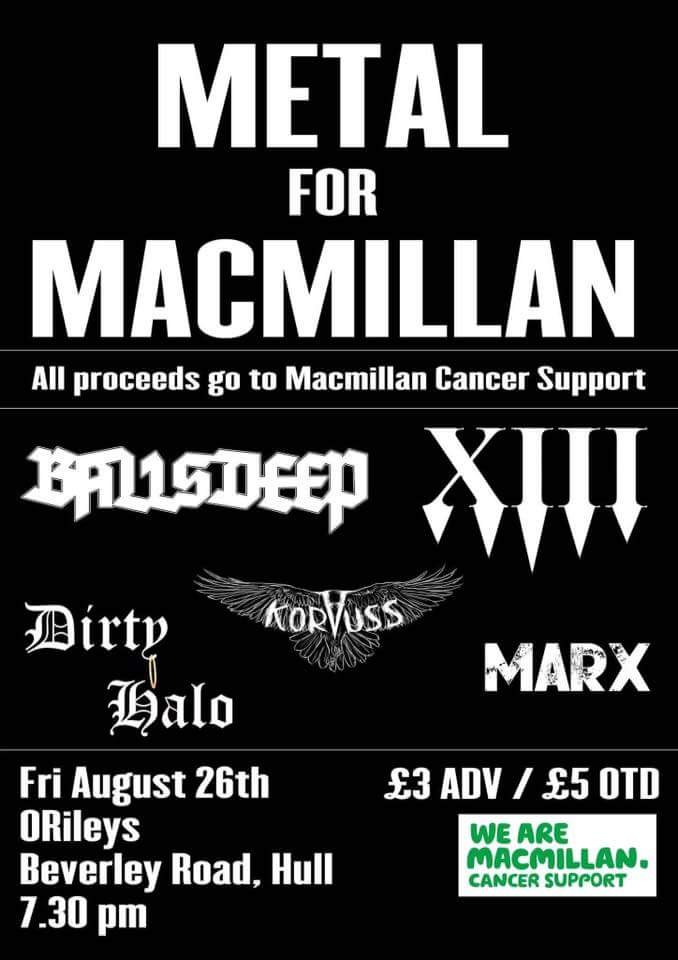 Tomorrow, we use metal to raise money for <a href="/macmillancancer/">Macmillan Cancer Support</a>  ... Come get some!

#FuckCancer #HeavyMetal #Korvuss