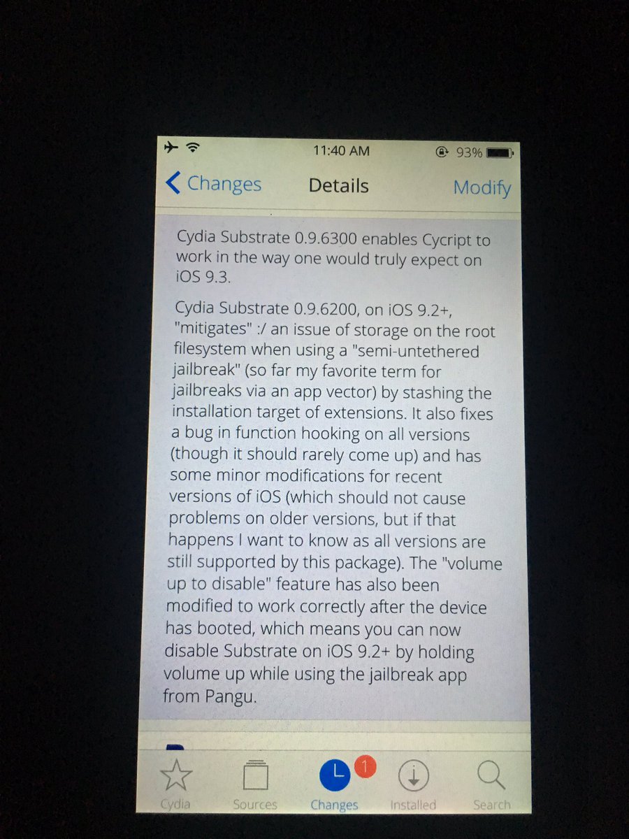 MrAbuDhabi_08's tweet photo. #CydiaSubstrate @saurik thanks for the new update #Jailbreak https://t.co/9ziT7ni2FR