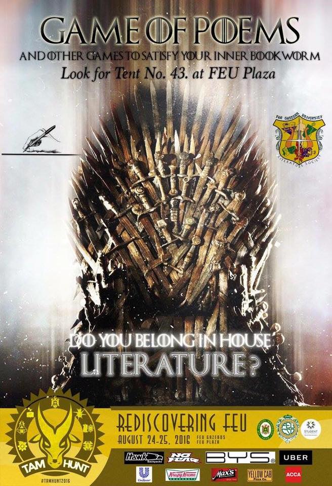 jaceburgos's tweet photo. Do you belong in House Literature?
#BeBrave. Unleash the litterateur in you. Join #FEULitGuild and become a #Tamlit. https://t.co/sCPTU1B6d2