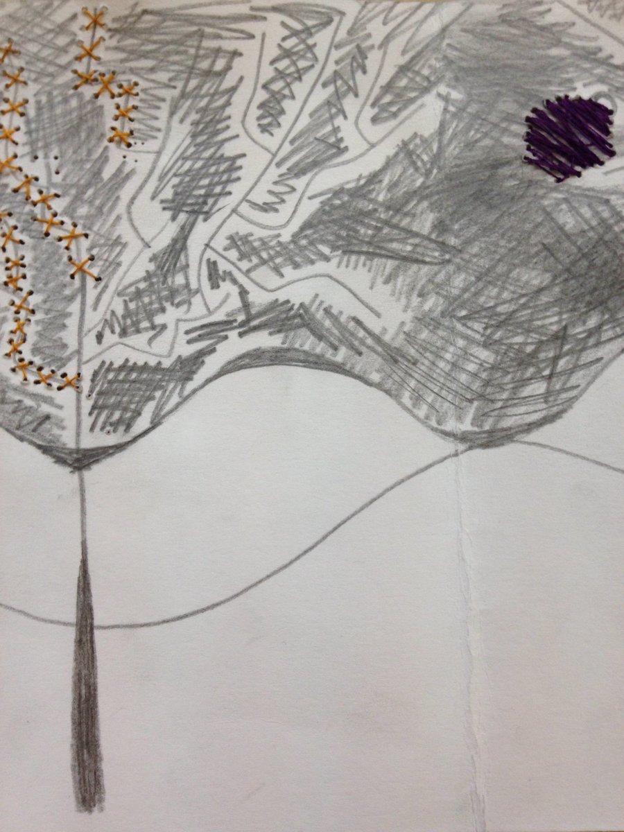 S3 Elective. Experimental drawing. Stitched landscapes.