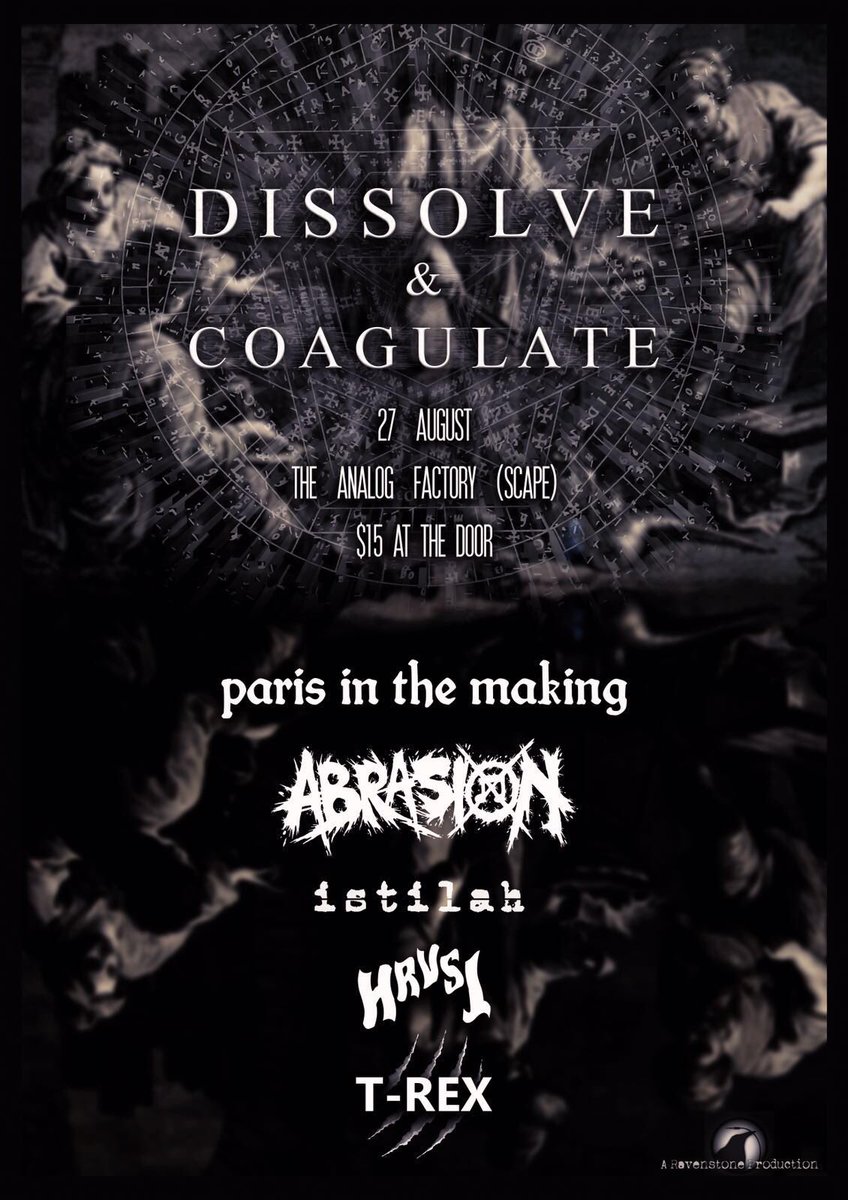 Happening this week! <a href="/PITMsg/">paris in the making</a> <a href="/hrvstdoom/">hrvst</a> and more playing at Scape. More details in poster.