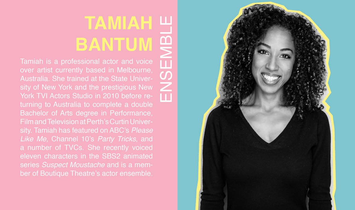 CK_theshow's tweet photo. Very excited to introduce our second ensemble member, TAMIAH BANTUM! (cc @SBS2 @Please_like_me @TamiahBee) https://t.co/6PfCScpYwc