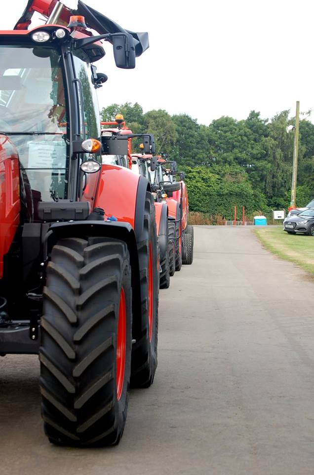 Our Fleet of 10 <a href="/KubotaUK/">Kubota UK</a> Tractors ready for <a href="/OswestryShow/">Oswestry Show</a> a few weekends ago! Great show! #show #Kubota