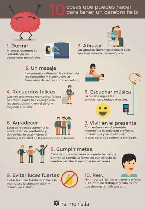 10 cosas que puedes hacer para tener un cerebro feliz!!