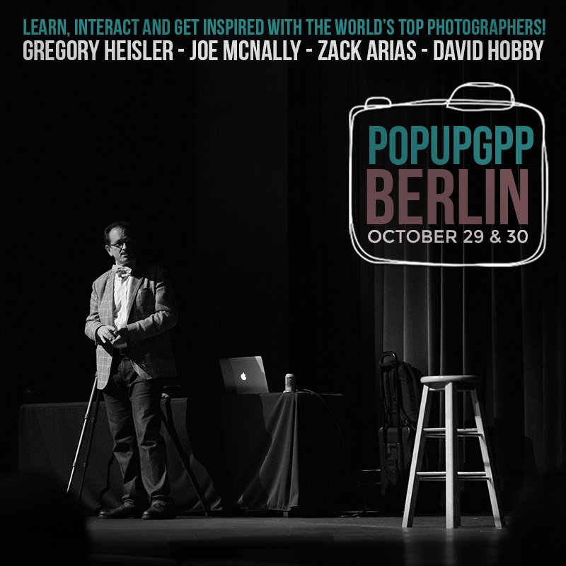 Book #GPPBERLIN for €299! bit.ly/2b8RBYN @FujifilmEU <a href="/zarias/">Zack Arias</a> <a href="/JoeMcNallyPhoto/">joe mcnally</a> <a href="/heislerhimself/">Gregory Heisler</a> <a href="/strobist/">David H</a>