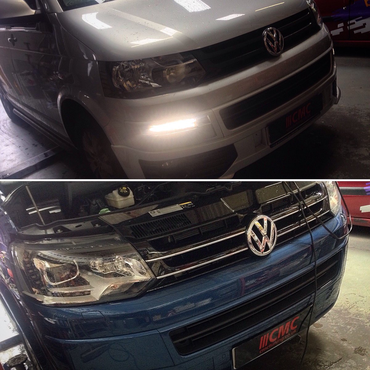 tommagnay01's tweet photo. Twins. 
A pair of Volkswagen Transporter/California vans in for performance ECU mapping at the CMC shop. #cmctuning https://t.co/eYGPj6ZAD5