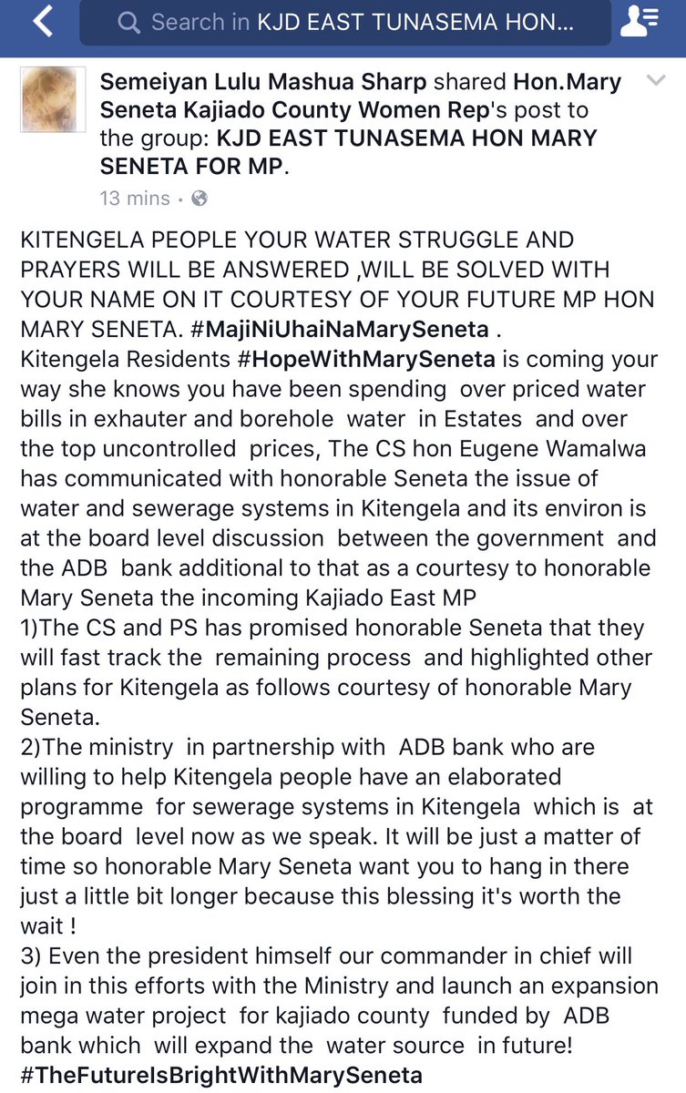 HonSeneta's tweet photo. Thank you his excellency @UKenyatta for willing to solve water issues in #Kajiado together with CS @EugeneLWamalwa https://t.co/OumuPisQOg
