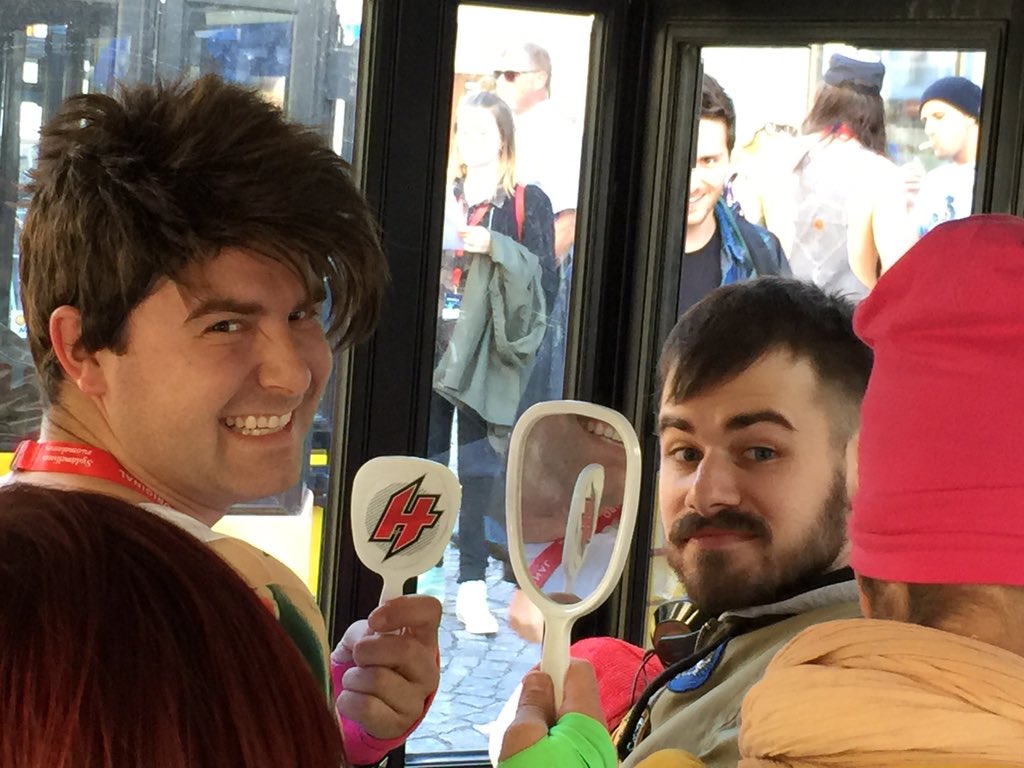 AGWC's tweet photo. Air guitarists on a train! #AGWC #worldairguitar https://t.co/BkZztvFCbn