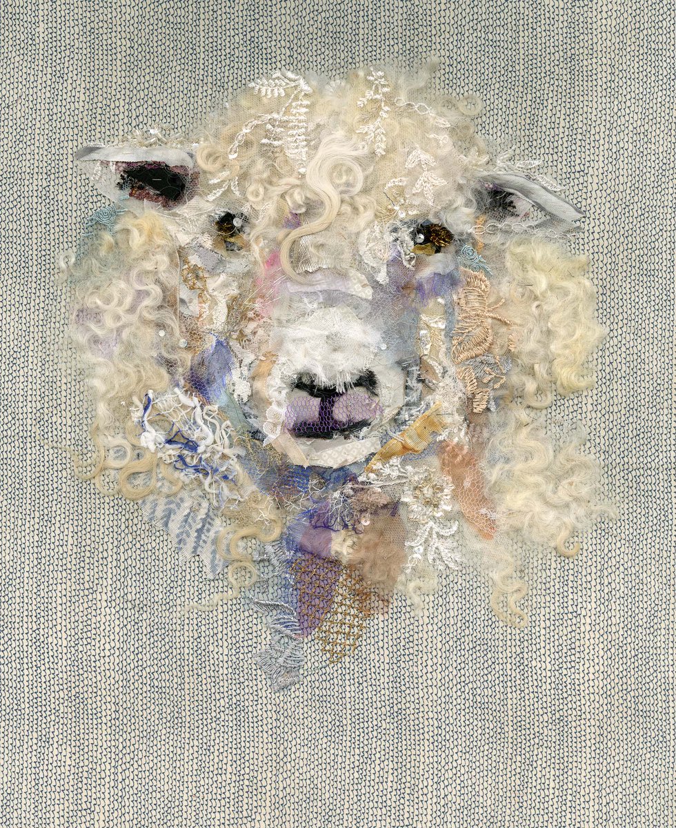 art_in_textiles's tweet photo. My #Cotswold #sheep #9 pic has just arrived @chapelgallery  Do pop by to see him &amp; lots of other lovely work. https://t.co/9wasMaUX4s