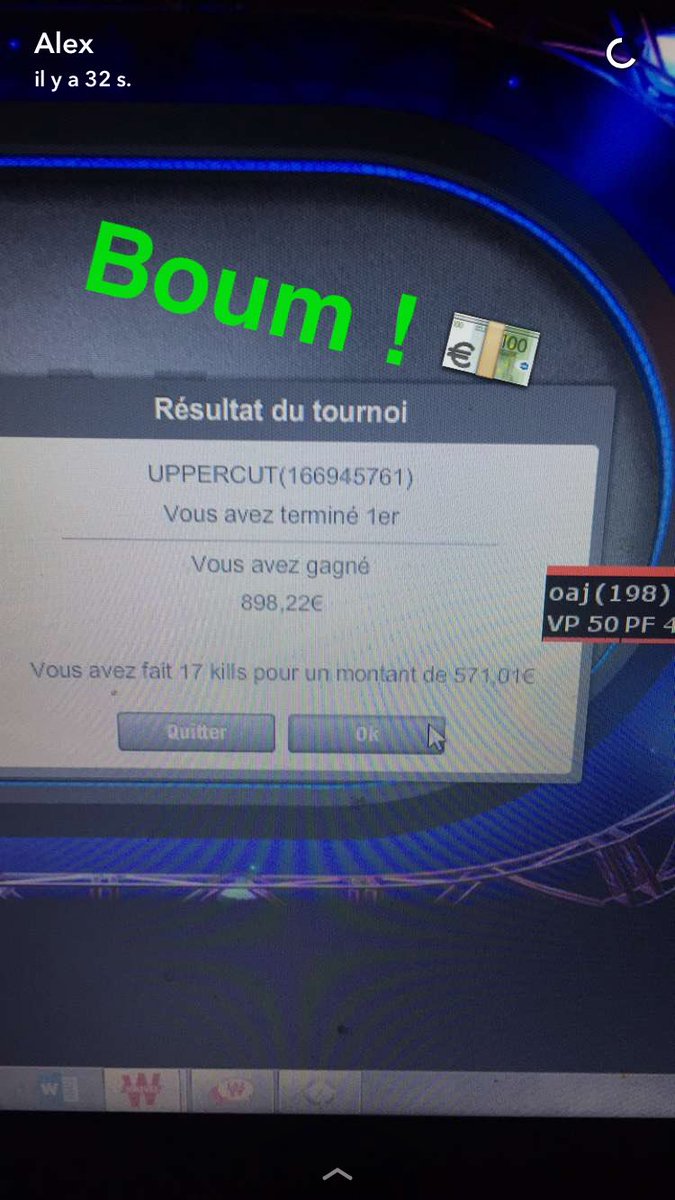 Victoire hier soir sur l'uppercut ! Ça fait du bien 👌🏻 #winamax #PokerOnline #win