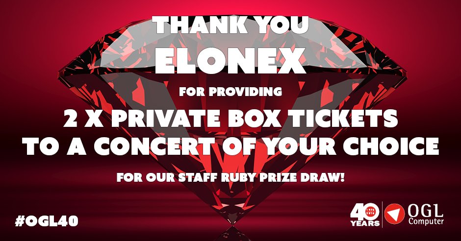 oglcomputer's tweet photo. Thanks to our partners @ElonexOutdoor! #OGL40 #RubyPrizeDraw https://t.co/s6GjWPmB1i