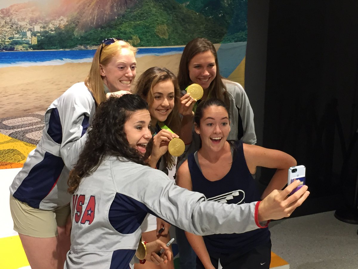 usrowing's tweet photo. Selfies and autographs a-plenty with the women's 8+ at @nbc's 30 Rock today, stop by and say hello! https://t.co/ZGYtHT1mRJ