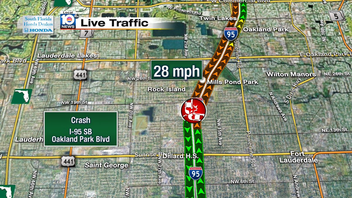 Crash on I-95 SB after Oakland Park Blvd #traffic https://t.co/XEDbvUR01B