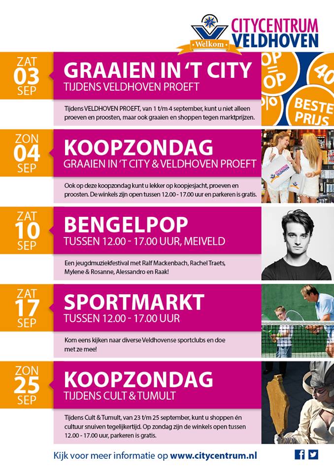 In september elk weekend leuke activiteiten in 't City! citycentrum.nl/activiteiten/