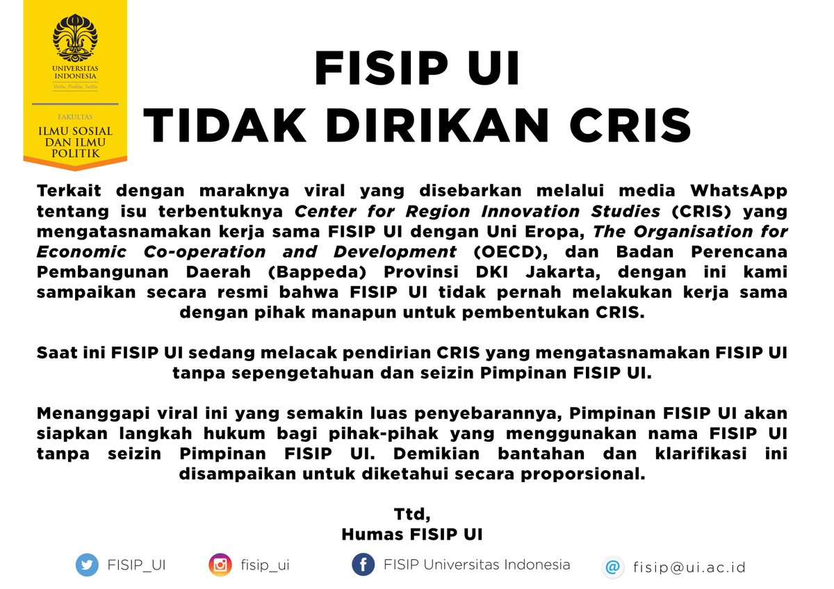 FISIP Universitas Indonesia (@fisip_ui) on Twitter photo 