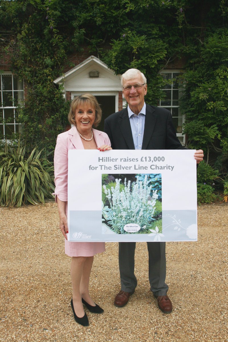 Hilliergarden's tweet photo. Delighted to welcome Dame Esther Rantzen to Hillier HQ today to celebrate £13,000 raised for @TheSilverLineUK. https://t.co/A2FWv3FAkS