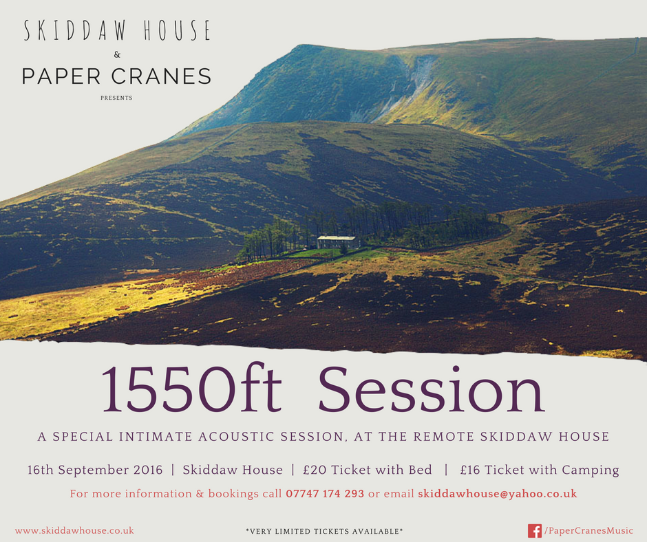 Join us for Paper Cranes' gig 16/09/16 goo.gl/69jKq6. To book: skiddawhouse@yahoo.co.uk <a href="/Papercranesband/">Paper Cranes</a>