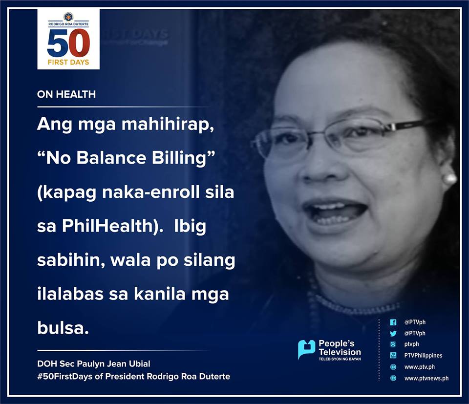 PTVph's tweet photo. LOOK: DOH Paulyn Jean Rosell Ubial on the #50FirstDays of #PresidentDuterte https://t.co/ao0ontiW1h