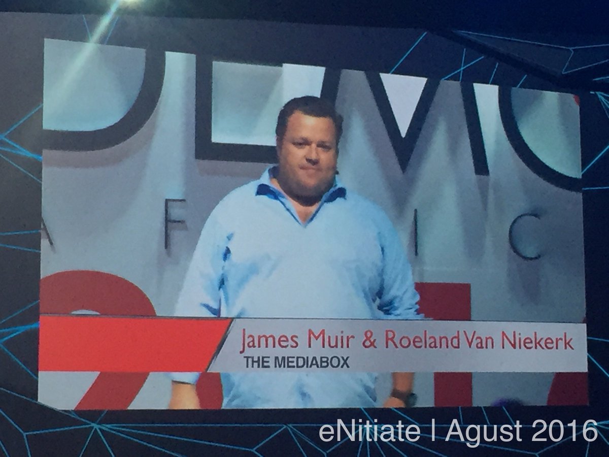 The_eNitiaters's tweet photo. Last for this section of #DEMOAfrica is #JamesMuir of #MediaBox @DEMOAfrica #contentcreation https://t.co/T959MQT2VR