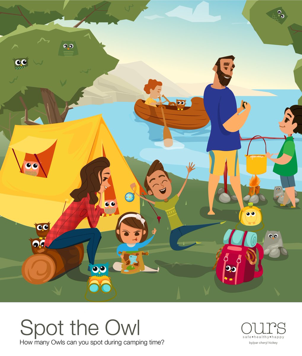 Can you spot the owls in this camping pic? #owlfindyou #camping #family #fun #summer #woods #outdoors #games #life