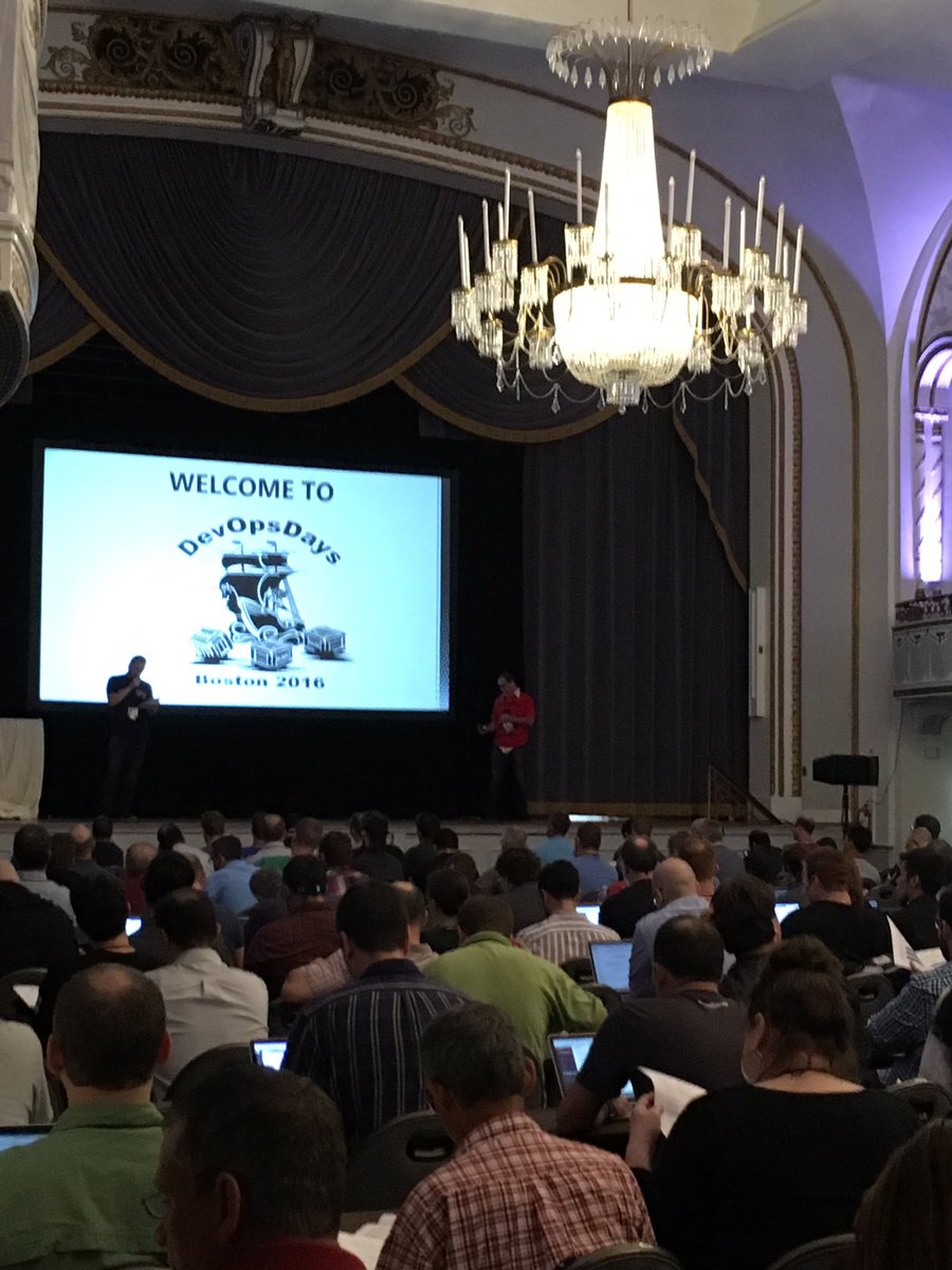JayneGroll's tweet image. Full house at #devopsdaysboston.  Beautiful venue, great attendance, awesome lineup.